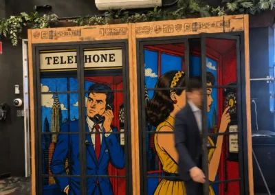 Dedicated private phone booths inside the DeskPlex Executive Headquarters in Hawthorn, giving team members quiet spaces for calls and video meetings within their standalone corporate office.